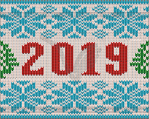 Happy 2019 Новый год обои, трикотажные текстуры, вектор - векторный клипарт / векторное изображение