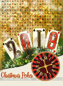 New 2019 year casino banner. Christmas Poker vector - stock vector clipart