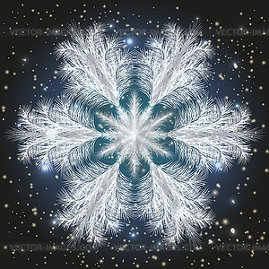 Winter frosted snowflake card, vector illustration - vector image
