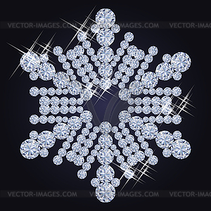 Diamond snowflake gift card, vector illustration - vector image