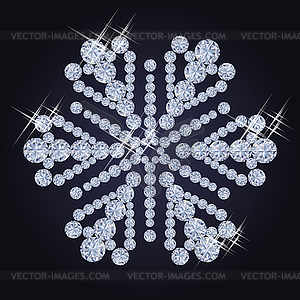 Diamond snowflake background, vector illustration - royalty-free vector image