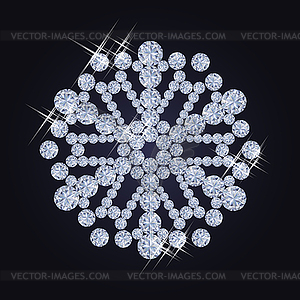 Diamond snowflake banner, vector illustration - vector clip art