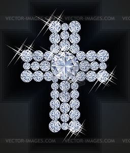 Diamond Happy Easter cross, vector illustration - vector clipart