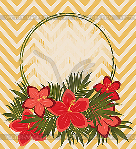 Vintage floral greeting postcard, vector illustration - vector EPS clipart