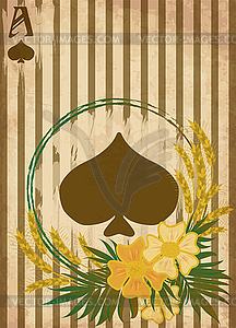 Casino Poker vintage spades card , vector illustration - vector clipart