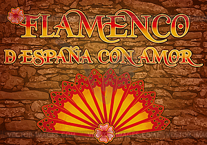 Flamenco party Spain love banner. vector illustration - vector clip art