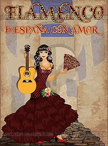 Flamenco.Translation is From Spain with Love. Spanish  - vector clipart