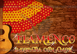 Flamenco. From Spain with Love. Invitation card - vector clipart