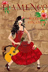 Flamenco.Translation is From Spain with Love. Beauty  - vector image