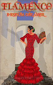 Flamenco.Translation is From Spain with Love. Spanish g - vector image