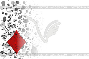 Casino poker diamond invitation card, vector illustrati - vector clip art
