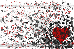 Casino poker heart background, vector illustration - vector image