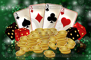 Casino vip background with poker cards, vector illustra - vector clipart