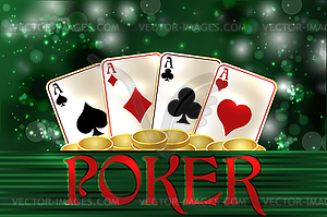 Casino poker vip card with golden coins, vector illustr - vector image
