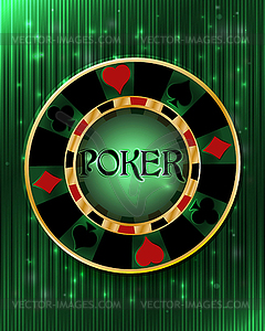 Poker casino chip, vector illustration - vector clip art