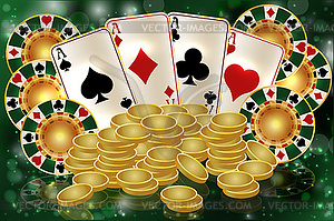 Casino vip poker golden wallpaper, vector illustration - vector image