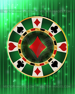 Casino vip poker diamonds chip, vector illustration - vector image