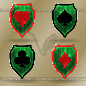 Casino emblems, Poker coat of arms, vector illustration - vector clip art