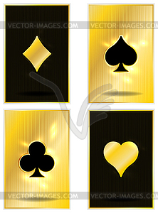 Golden  poker cards, vector illustration - vector image