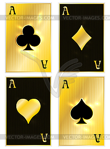 Casino poker golden cards, vector illustration - vector image