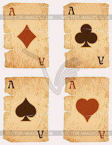 Vintage casino poker cards set, vector illustration - vector clipart