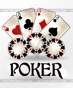 Poker casino vip card with chips, vector illustration - vector image