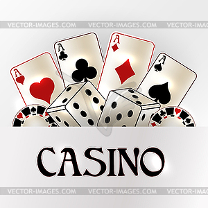 Casino vip invitation card with poker elements, vector  - vector image