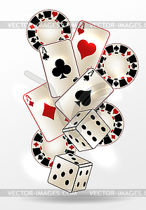 Casino poker invitation card, vector illustration - vector image