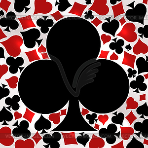 Poker clubs card, vector illustration - vector image