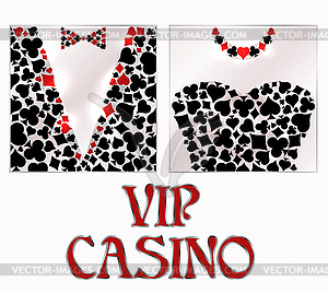 Vip-карта казино покер, векторная иллюстрация - цветной векторный клипарт