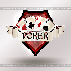 Casino coat with poker cards, vector illustration - vector clipart