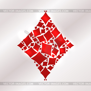 Diamonds poker casino card, vector illustration - vector image