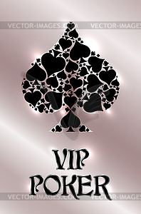 Vip spades poker card, vector illustration - vector clipart