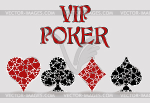 Vip poker invitation card, vector illustration - vector image