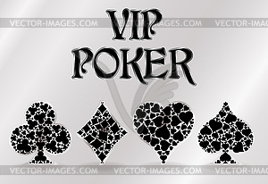 Vip poker greeting card, vector illustration - vector clipart