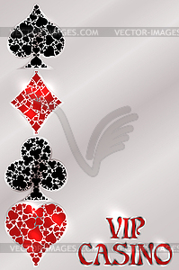 Vip casino banner with poker elements, vector illustrat - stock vector clipart