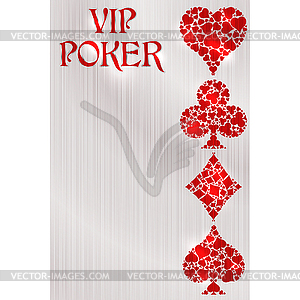 Vip poker red invitation banner, vector illustration - vector image