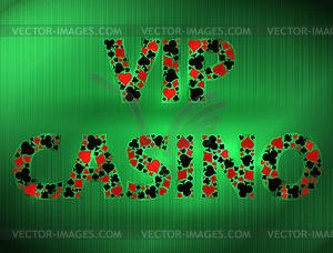 Vip Casino card with poker elements, vector illustratio - royalty-free vector clipart