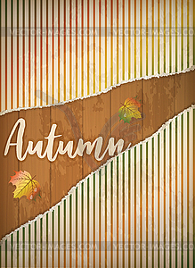 Autumn greeting card with maple leaf, vector illustrati - vector clipart