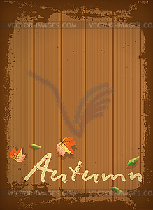 Autumn wood background, vector illustration - vector clip art