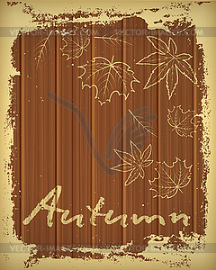 Autumn  banner with drawn in chalk, vector illustration - vector clip art