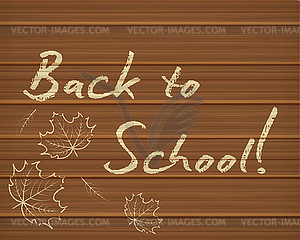 Back to school wallpaper with maple leaf chalk pattern, - stock vector clipart