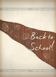 Back to school banner leaf chalk pattern, vector illust - vector image