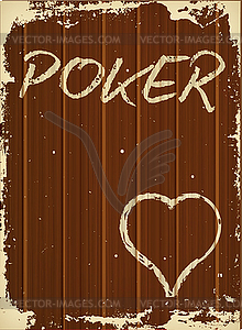 Casino chalk drawing hearts poker card background, vect - vector clip art