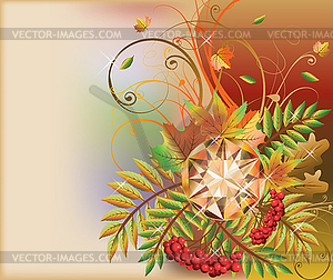 Autumn diamond invitation card, vector illustration - vector clipart