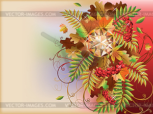 Autumn diamond vip card, vector illustration - vector clipart