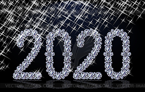 Diamond new 2020 year wallpaper, vector illutration - vector image