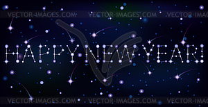 Happy new year stars constellation  banner, vector  - vector clipart