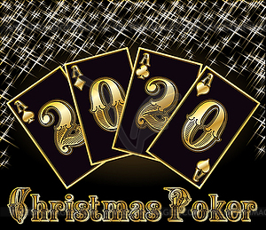 Рождественский покер новый 2020 год фон, вектор Ил - цветной векторный клипарт
