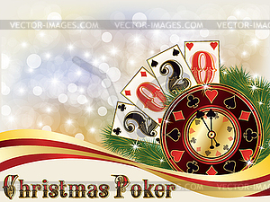 New 2020 year, Christmas casino invitation background,  - vector clip art